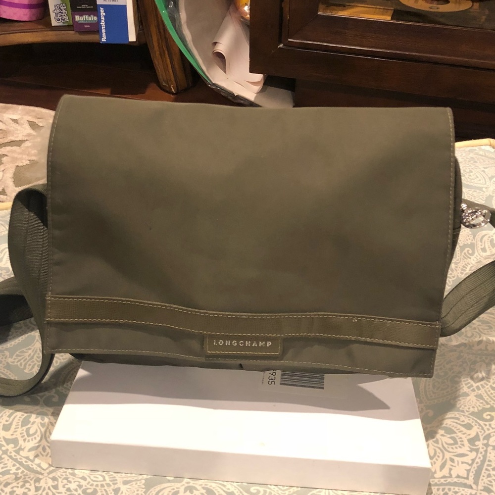 Longchamp crossbody army green bag